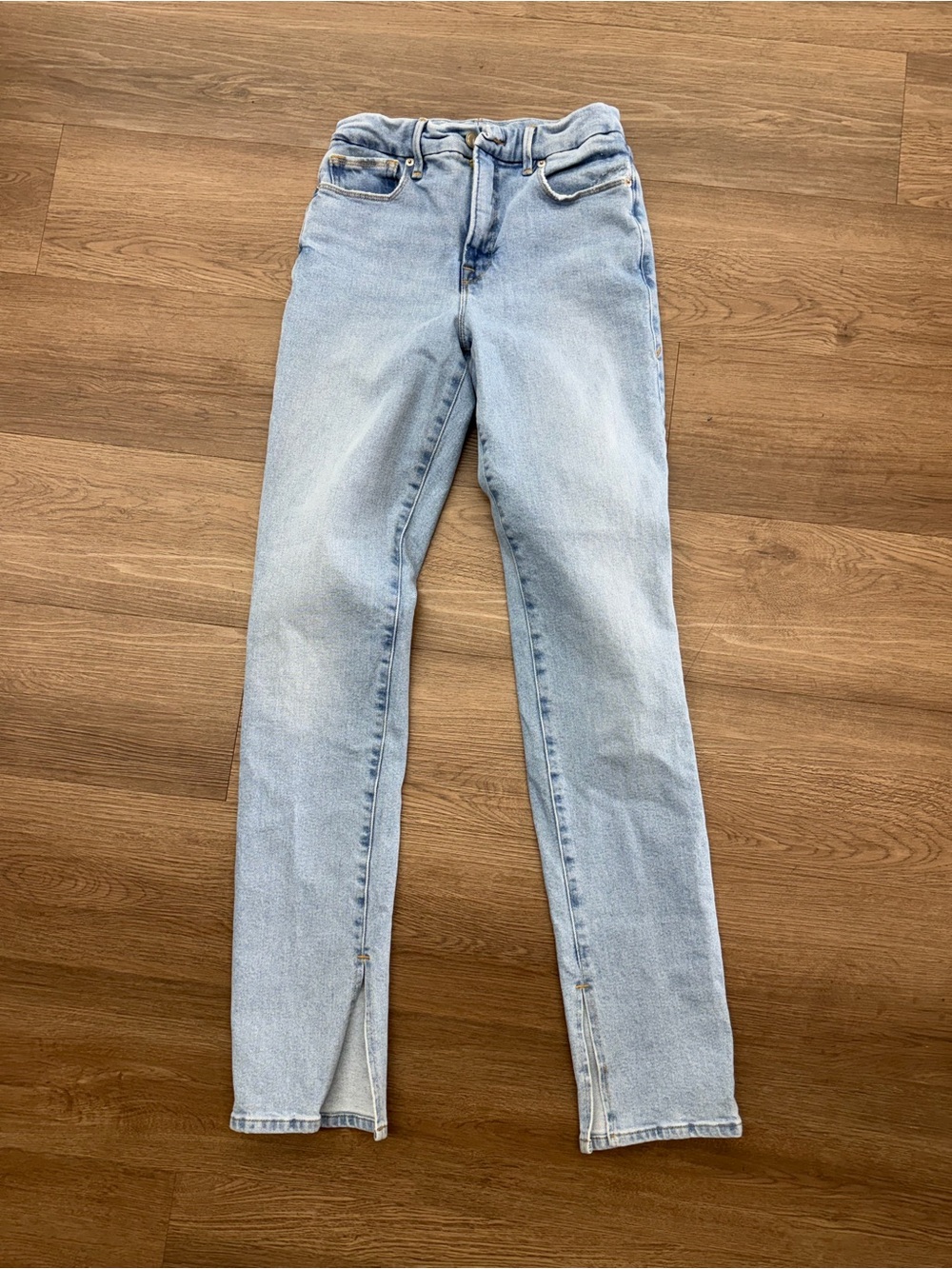Good American High-Rise Light Blue Slim Jeans